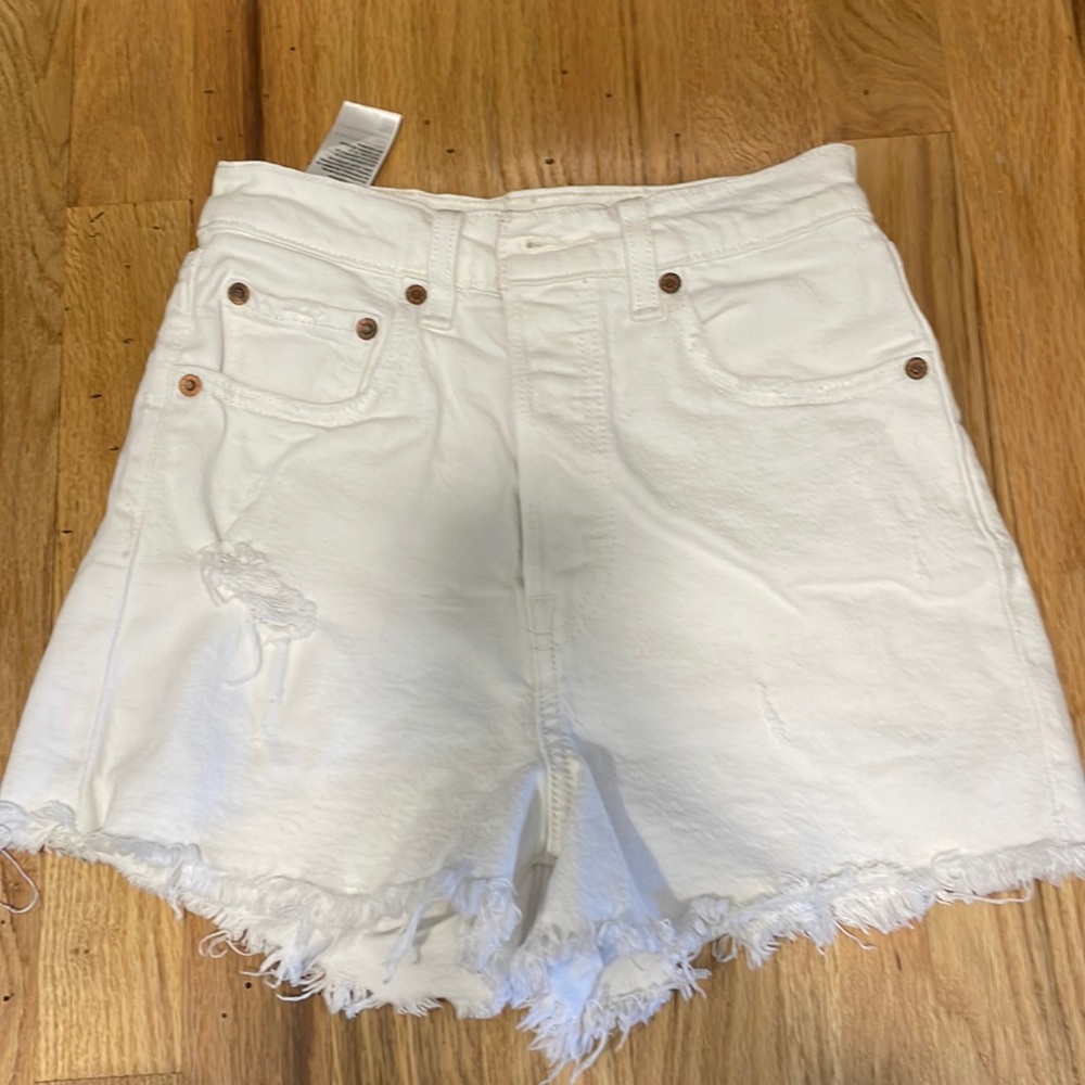 White denim shorts
